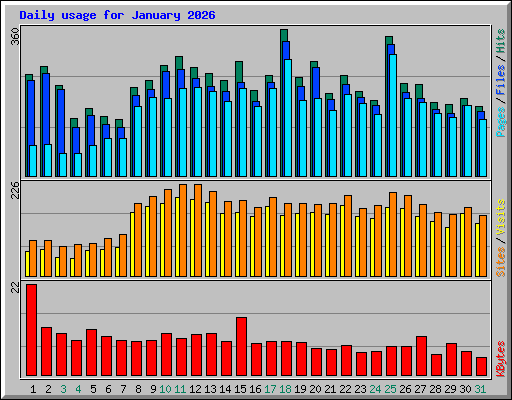 Daily usage for January 2026